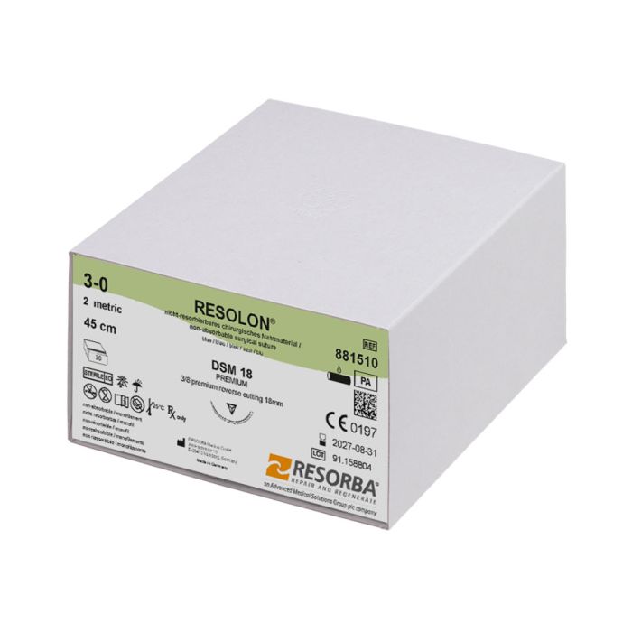 [RES 881510] RESOLON DSM 18 3/0=2 blau monofil Nahtmaterial Fadenlänge 45 cm (36 Stck.)