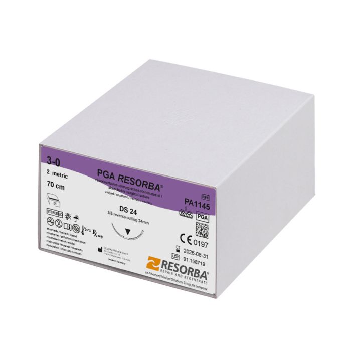 PGA-RESORBA DS 24 3/0=2 ungefärbt Nahtmaterial Fadenlänge 70 cm (24 Stck.)