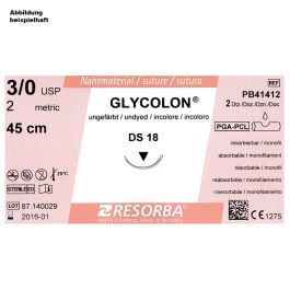 Nahtmaterial GLYCOLON DS 18 3/0=2 ungefärbt