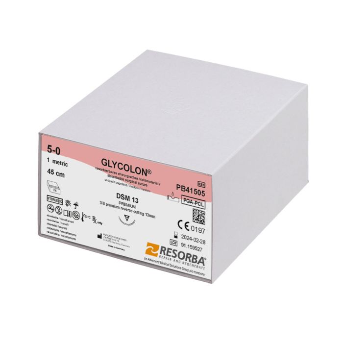 GLYCOLON DSM 13 5/0=1 ungefärbt Nahtmaterial Fadenlänge 45 cm (24 Stck.)