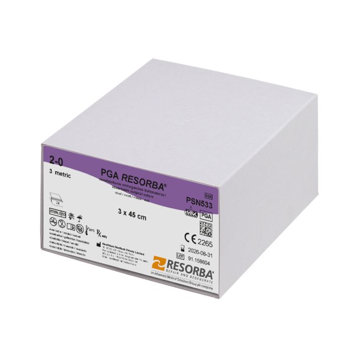 PGA-RESORBA 2/0=3, violett geflochten Nahtmaterial Fadenlänge 3x45cm (24Stck.)