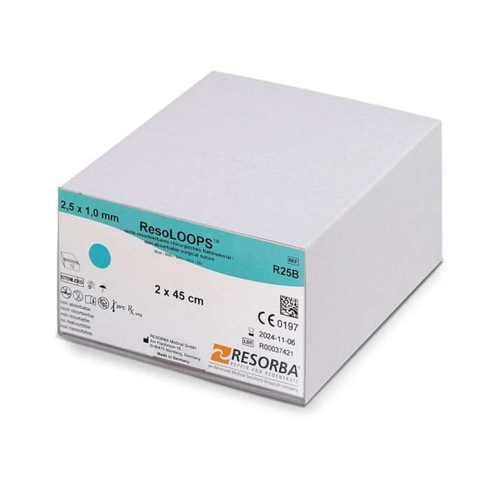 [RES R25B] ResoLOOPs Anschlingschlauch 2 x 0,45 m Ø 2,5 x 1,0 mm, blau, steril (12 Stck.)