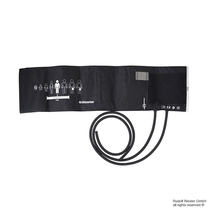 [RIE 108] Klettenmanschette Erwachsene 54,5 x 14,5 cm, 2-Schlauch, schwarz