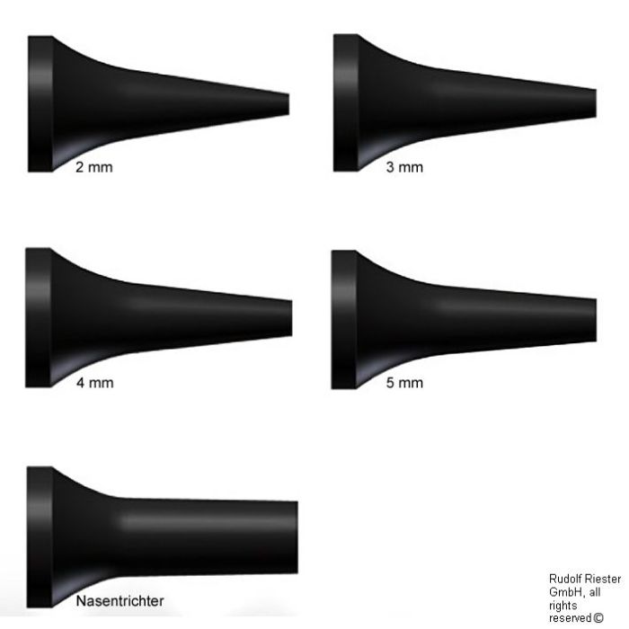 [RIE 10800-532] Ohrtrichter, wiederverwendbar, Ø 2 mm Schwarz (10 Stck.)
