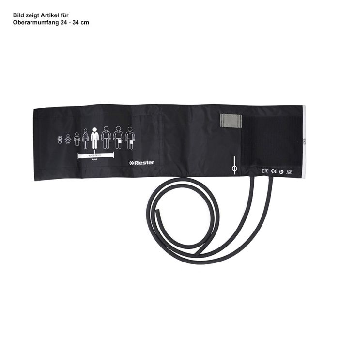 [RIE 109] Klettenmanschette Erwachsene 54,5 x 14,5 cm, Doppelschlauch, schwarz