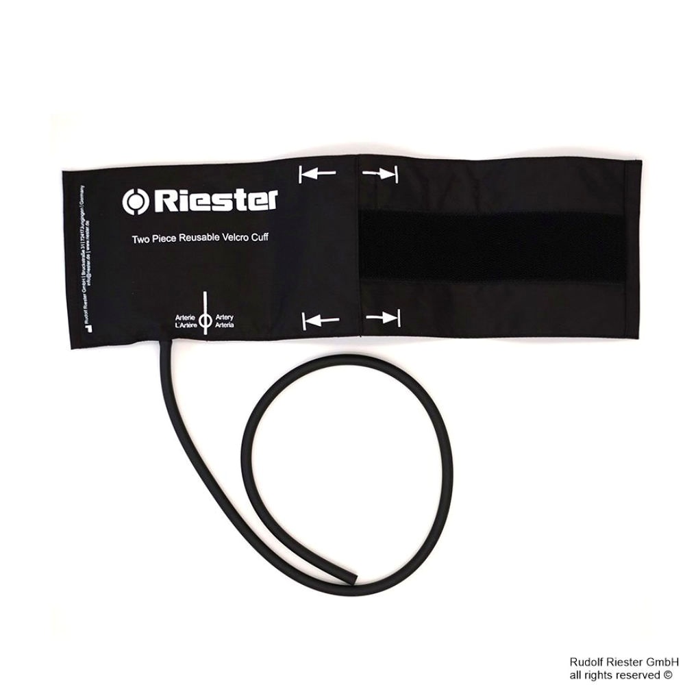 [RIE 120] Klettenmanschette Erwachsene dünne Arme 42 x 13 cm, 1-Schlauch, schwarz