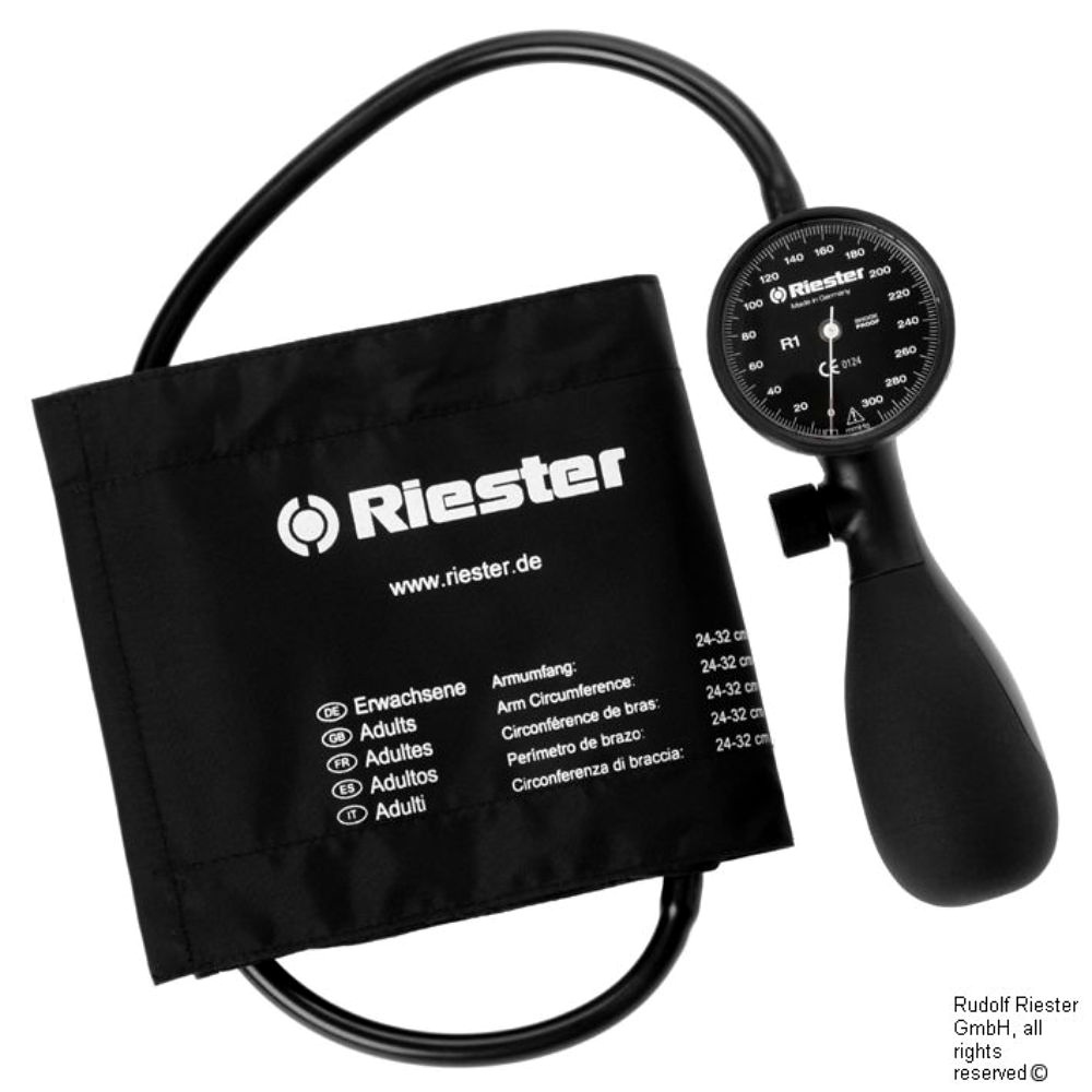 [RIE 1250-107] R1 shock-proof Blutdruckmessgerät Ø 52mm 1-Schlauch, mit Klettenmanschette Erw.