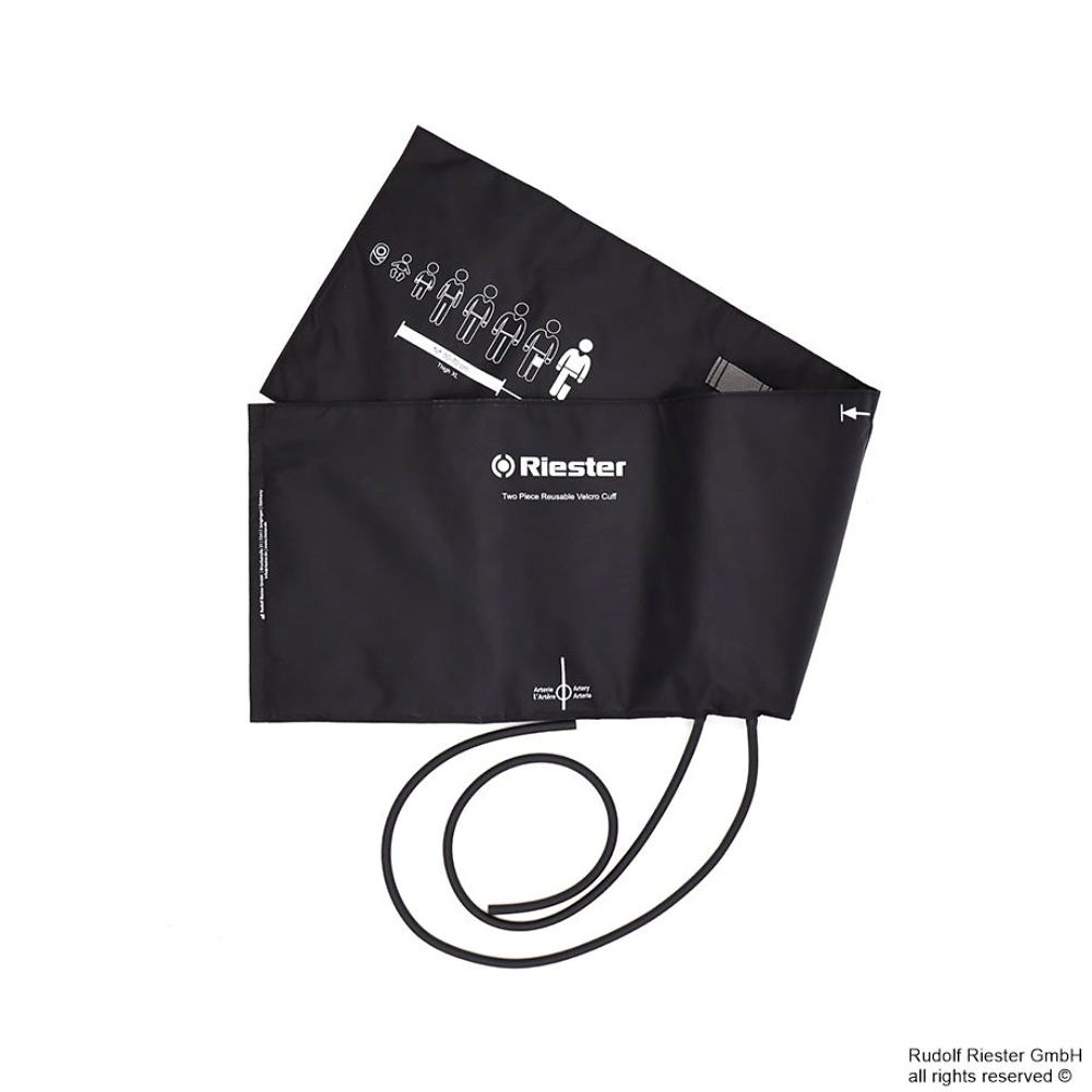 [RIE 128] Klettenmanschette Erw. Oberschenkel XL 100 x 26 cm, 2-Schlauch, schwarz