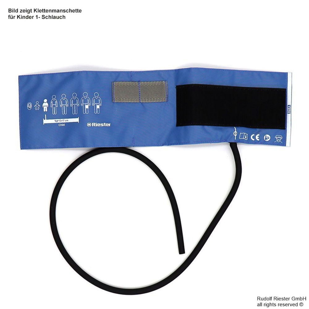 Klettenmanschette Säuglinge 23 x 7,2 cm, 2-Schlauch, blau