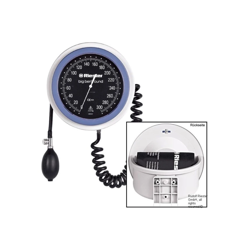 [RIE 1459] Big ben round Blutdruckmessgerät Ø 147,2 mm Wandmodell, 2-Schlauch