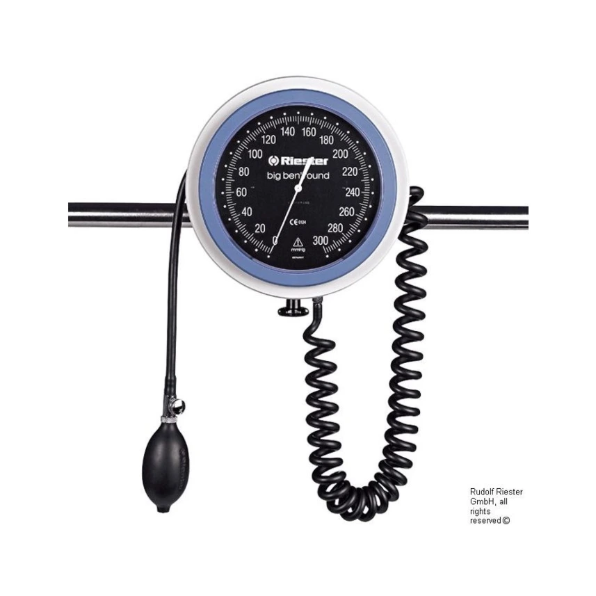 [RIE 1488] Big ben round Blutdruckmessgerät Ø 147,2 mm Schnienenmodell, 2-Schlauch