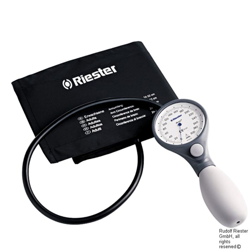 [RIE 1512] Ri-san Blutdruckmessgerät Ø 64 mm Kunststoff schiefergrau, 1-Schlauch