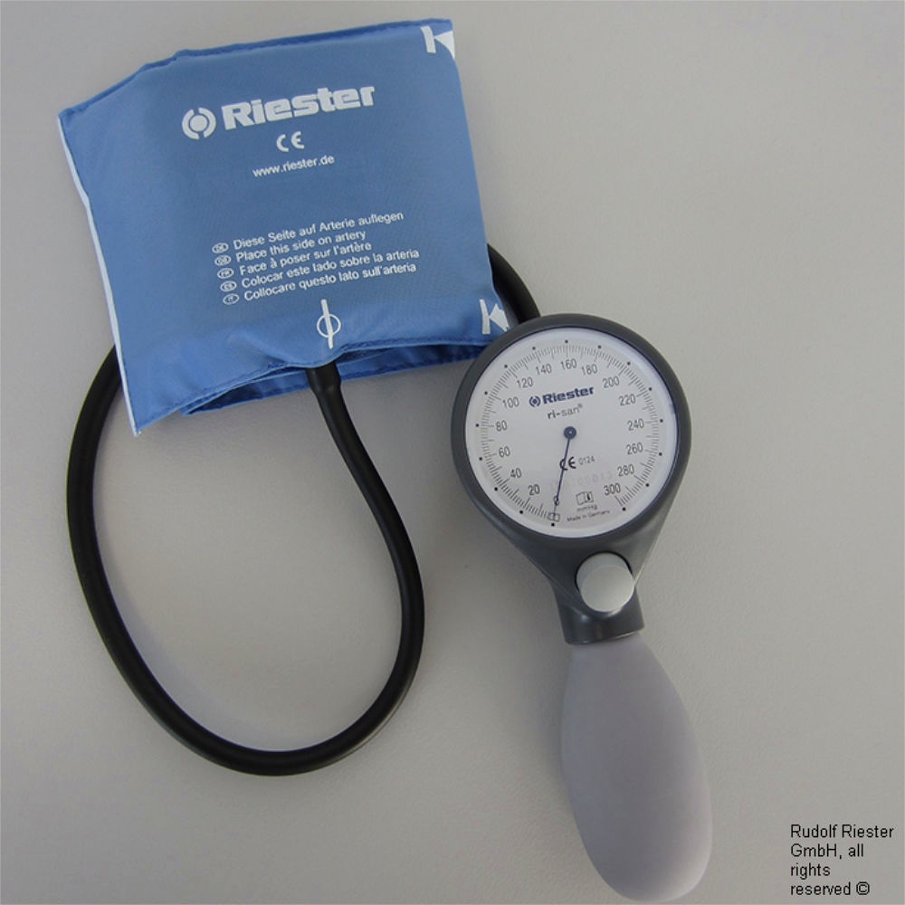[RIE 1512-129] Ri-san Blutdruckmessgerät Ø 64 mm Kunststoff schiefergrau, 1-Schlauch
