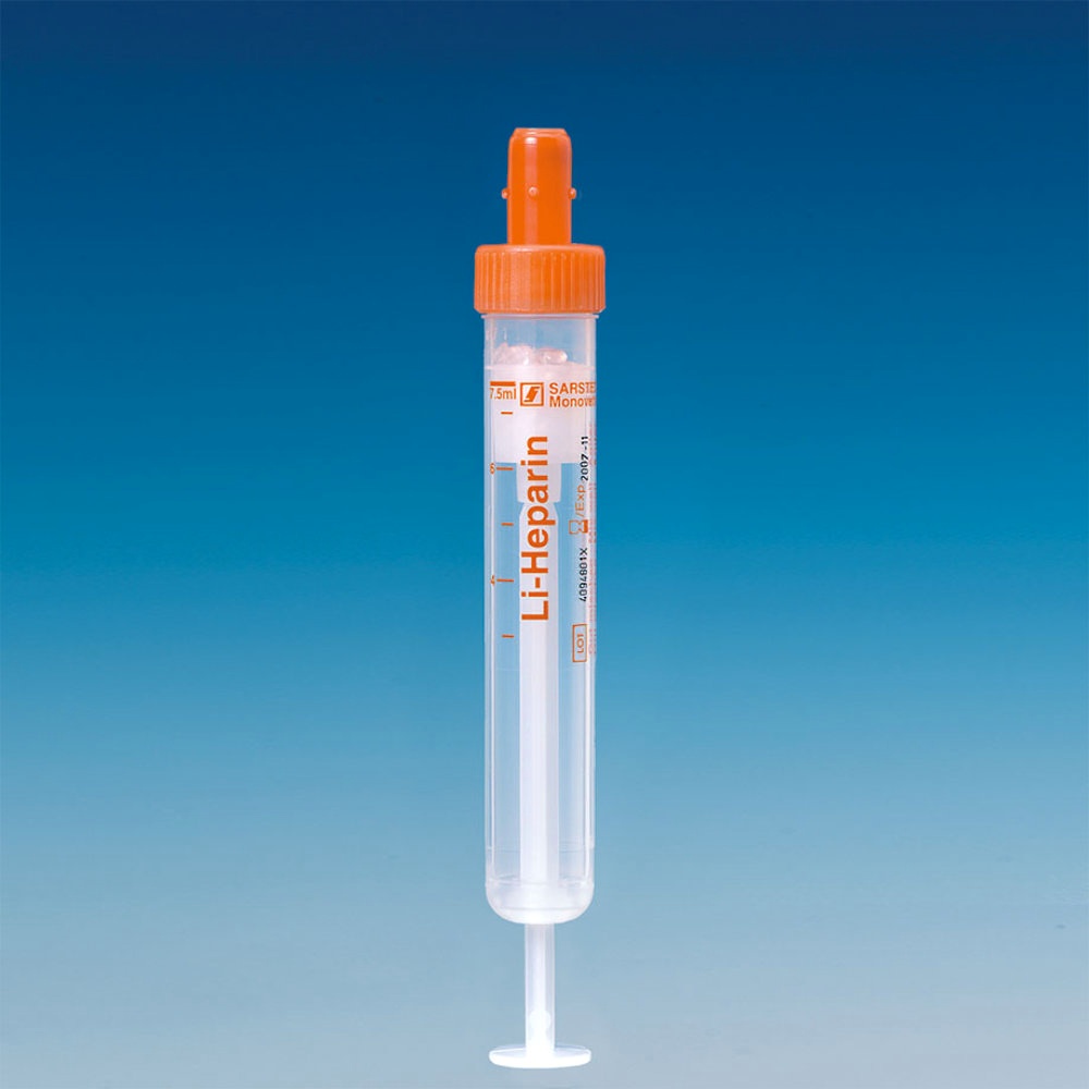 [SAR 01.1604] S-Monovetten 7,5 ml, 92 x 15 mm Lithium-Heparin, steril (50 Stck.)
