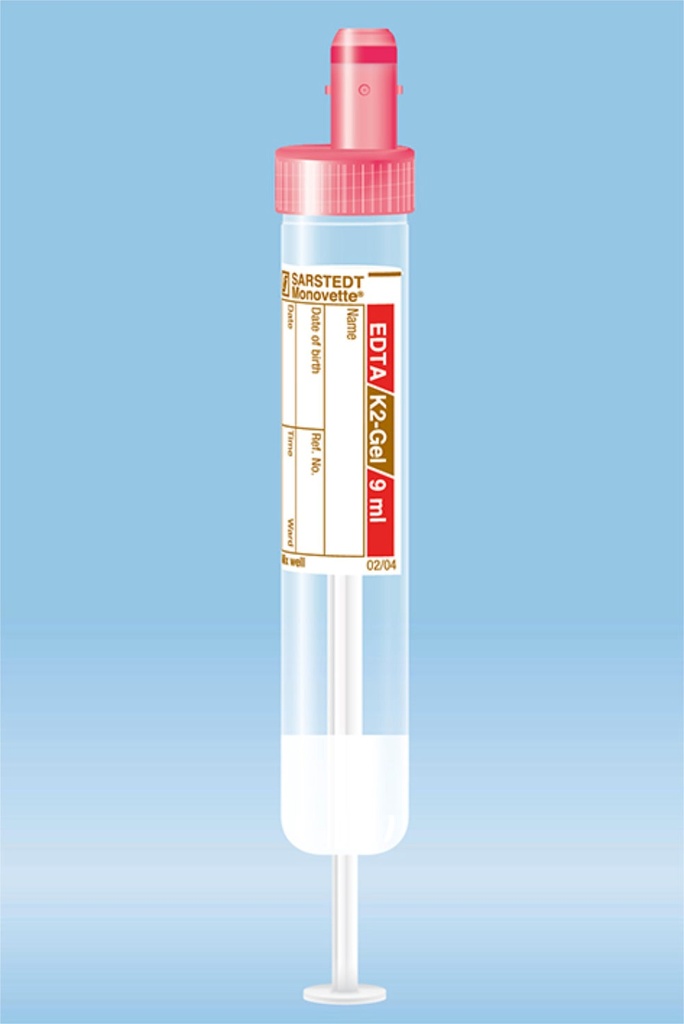 S-Monovetten 9 ml, 92 x 16 mm K2 EDTA-Gel, steril (50 Stck.)