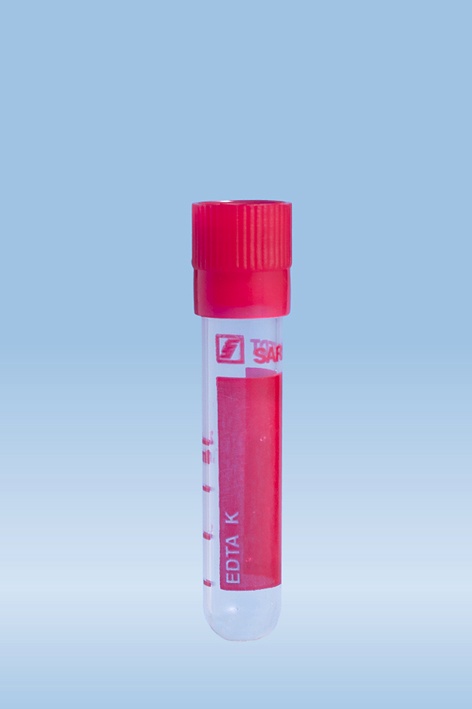 [SAR 38.346] PP-Röhrchen 2 ml, 55 x 12 mm K3 EDTA, mit Druck (100 Stck.)