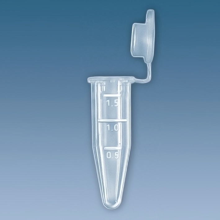 PP-Reaktionsgefäße 1,5 ml m. Anhängendem PP-Stopfen, farblos (500 Stck.)