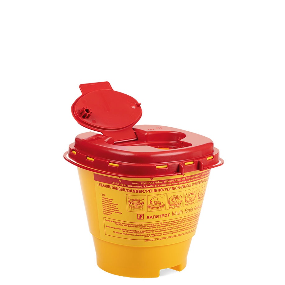 [SAR 77.3884.020] Kanülenabwurfbehälter 2,0 Ltr. Multi-Safe twin plus 2000