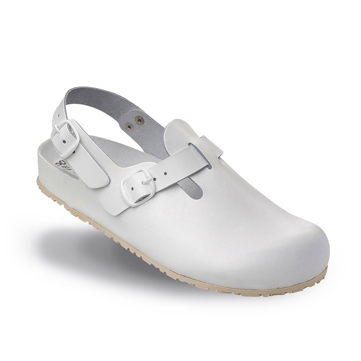 [SHR 1.1412.01.14.37] Sandale Modell INGOLSTADT mit Rist Und Fersenriemen, weiß, Gr. 37