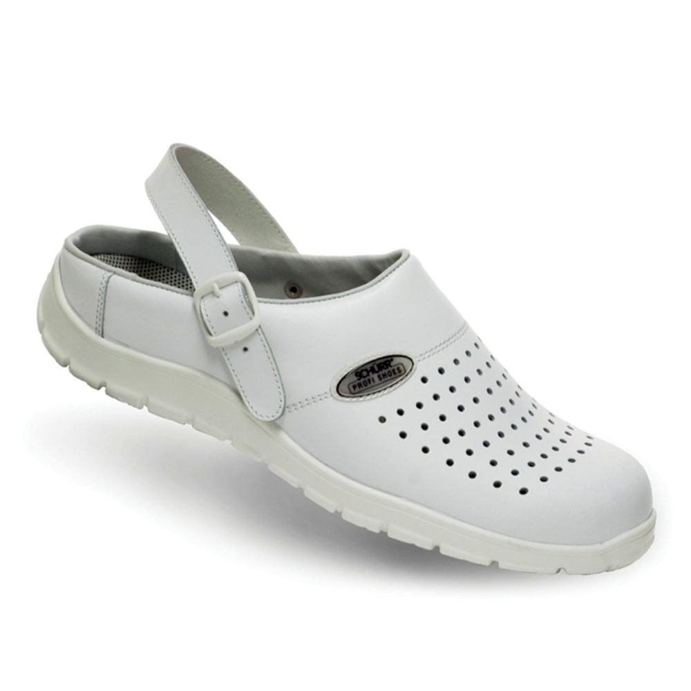 [SHR 5.1101.01.51.44] Sandale Modell CHAM gelocht, mit Beweglichem Fersenriemen, weiß, Gr. 44