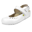 Sandale Modell BABENHAUSEN mit Fersenriemen weiß, Gr. 42