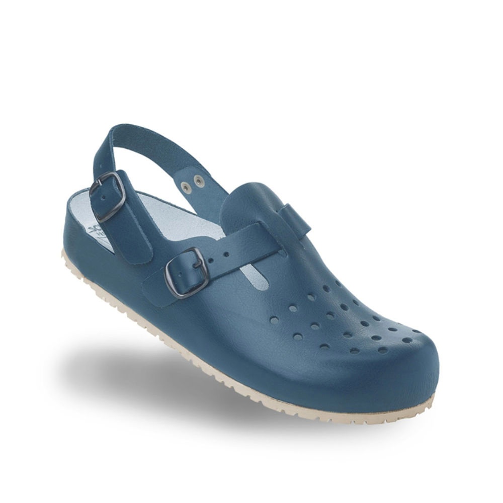Sandale Modell BAD TÖLZ gelocht Mit Rist- und Fersenriemen, blau, Gr. 39