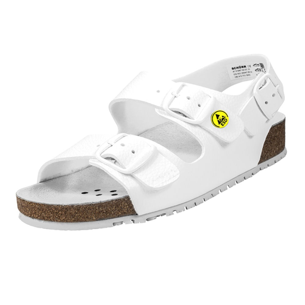 Sandale Modell STARNBERG Mit Fersenriemen weiß, Gr. 39