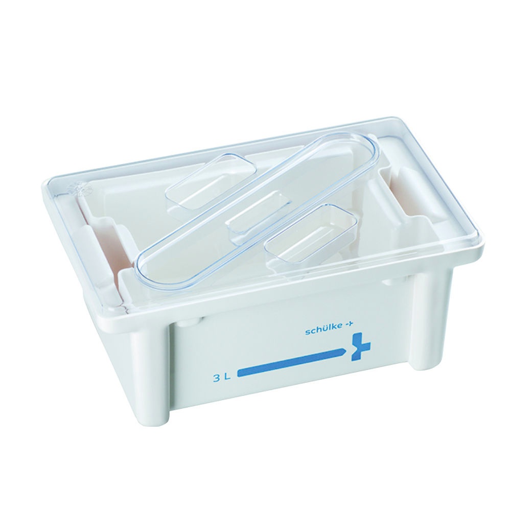 [SMH 144308] Instrumentenwanne 3 Ltr. Kpl. Mit Siebeinsatz und Deckel transparent
