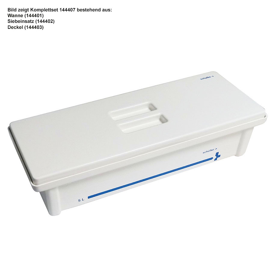 Instrumentenwanne 5 Ltr. (weiß) mit Siebeinsatz und Deckel
