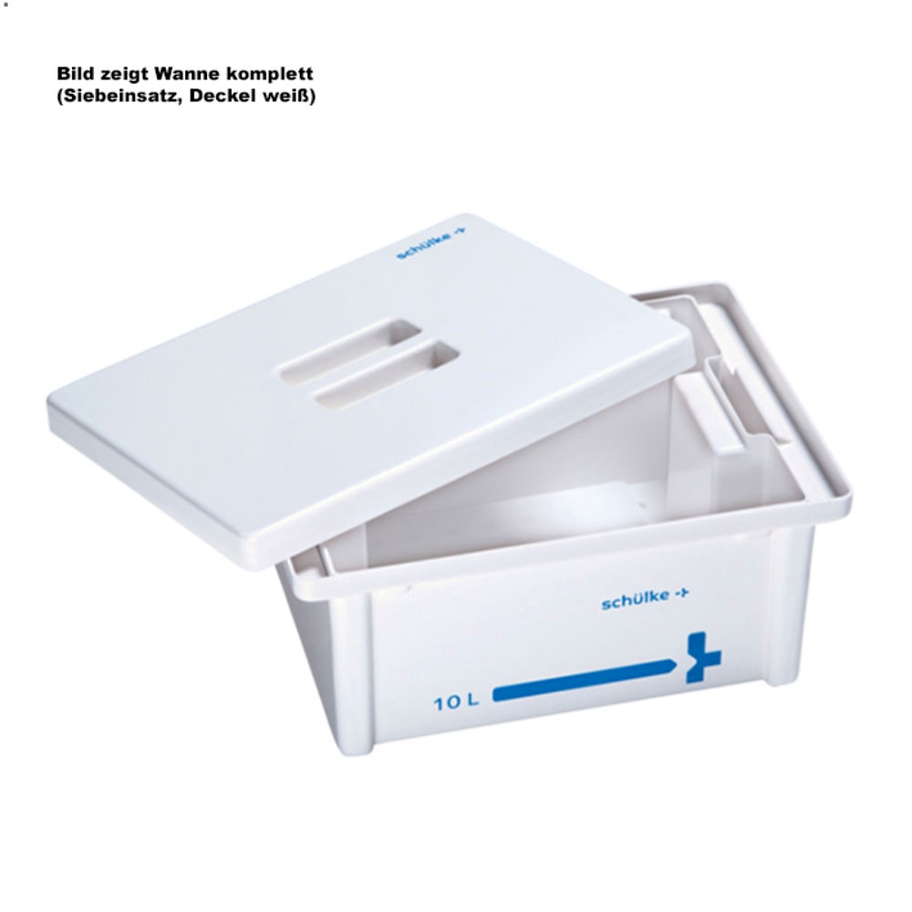 [SMH 144507] Instrumentenwanne 10 Ltr. Kpl. Mit Siebeinsatz und Deckel weiß