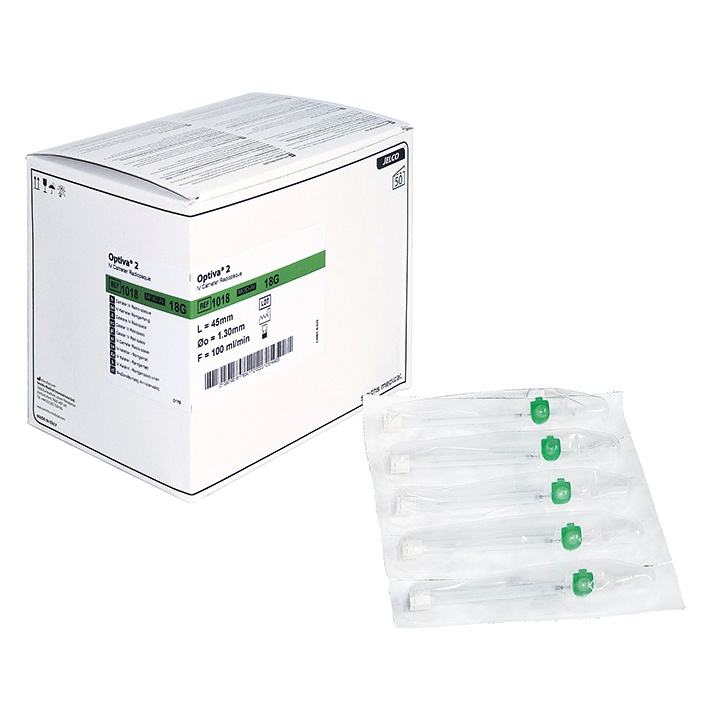 [SMI 1018-AI] OPTIVA II Venenverweilkanülen 18 G 1,3 x 45 mm, grün (50 Stck.)