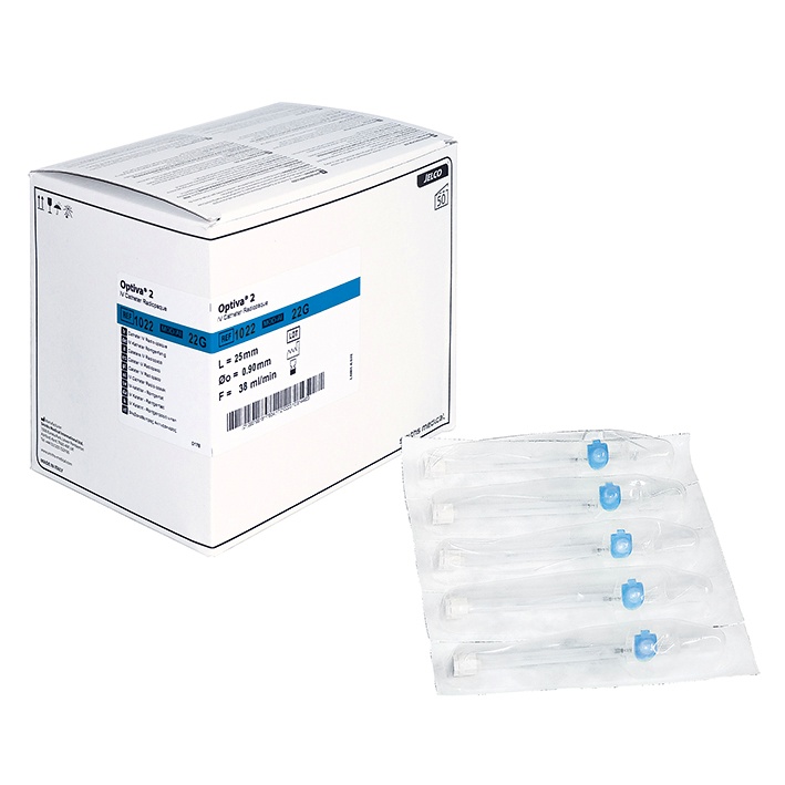 OPTIVA II Venenverweilkanülen 22 G 0,9 x 25 mm, blau (50 Stck.)