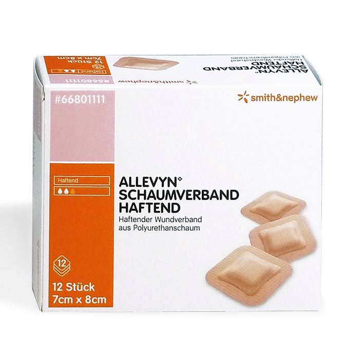 Allevyn Schaumverband haftend steril 7 x 8 cm (12 Stck.)