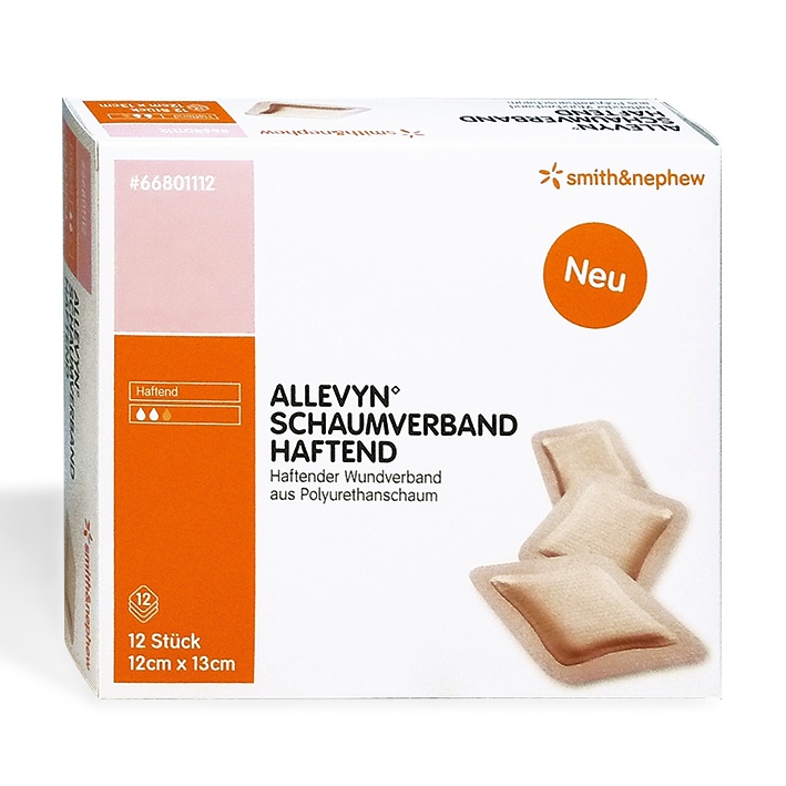 Allevyn Schaumverband haftend steril 12 x 13 cm (12 Stck.)