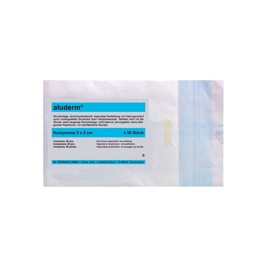 [SÖH 1003225] Aluderm-Kompressen steril Ca. 5 x 5 cm (50 Stck.)