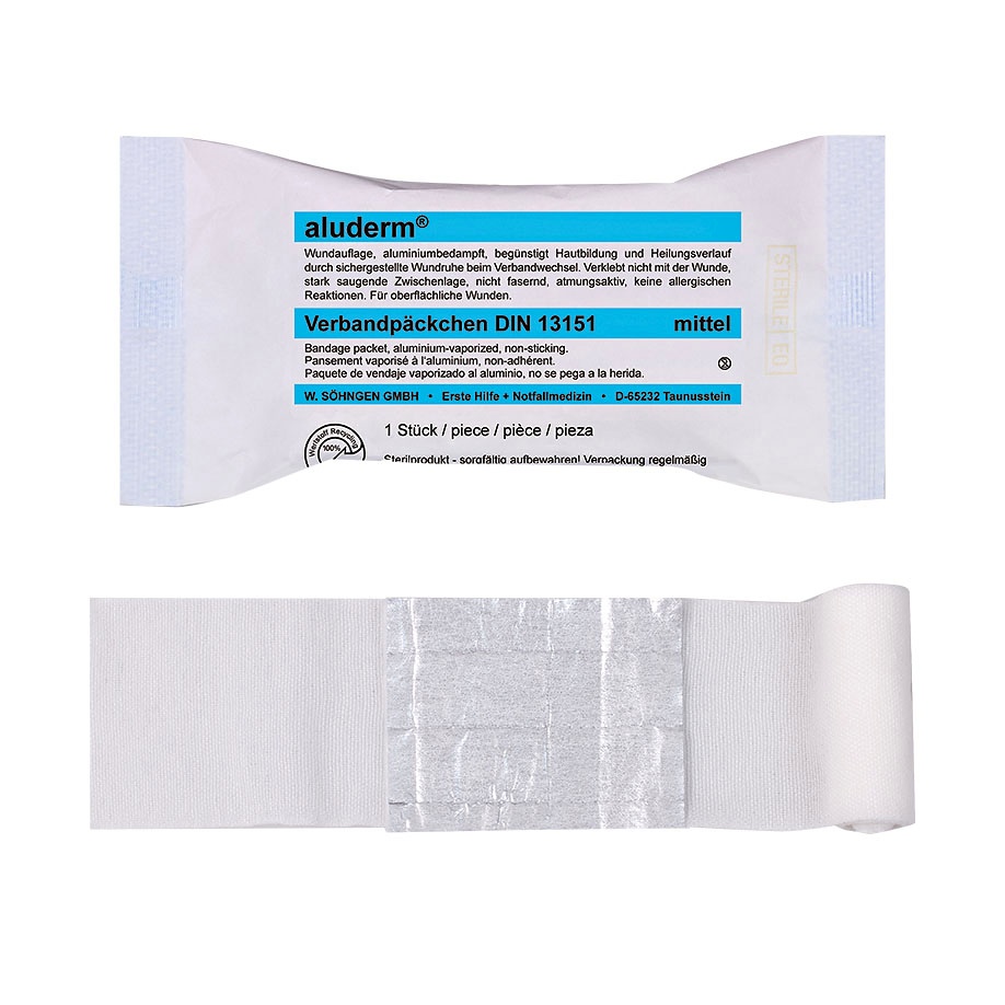 [SÖH 1003372] Aluderm Verbandpäckchen DIN 13151 Mittel, steril