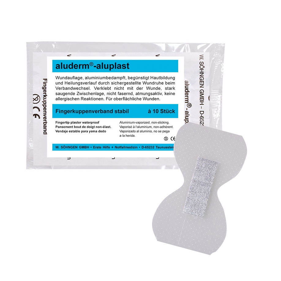 [SÖH 1009141] Aluderm-aluplast Fingerkuppenverband Stabil ca. 4,3 x 7,2 cm (10 Stck.)