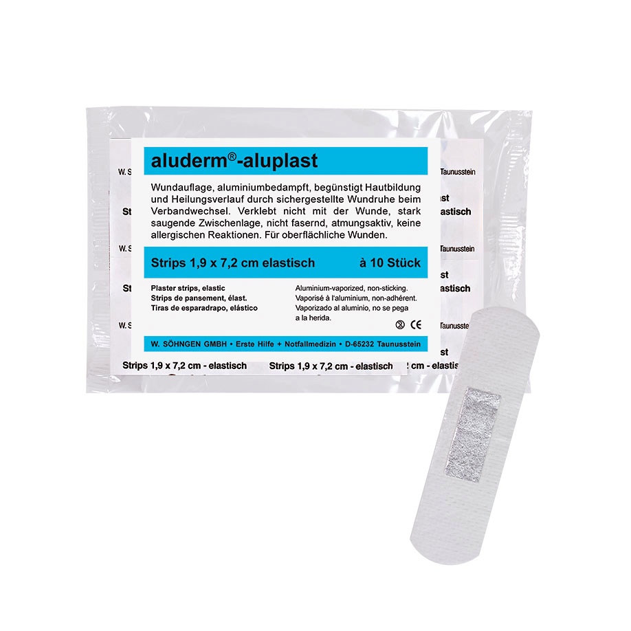 [SÖH 1009166] Aluderm-aluplast Strips Elastisch ca. 1,9 x 7,2 cm (10 Stck.)