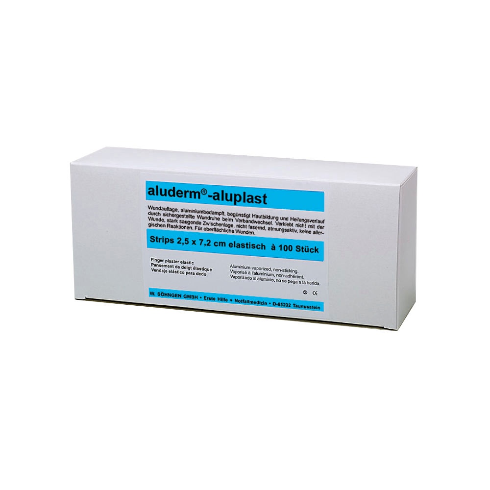 [SÖH 1009180] Aluderm-aluplast Strips Elastisch ca. 2,5 x 7,2 cm (100 Stck.)