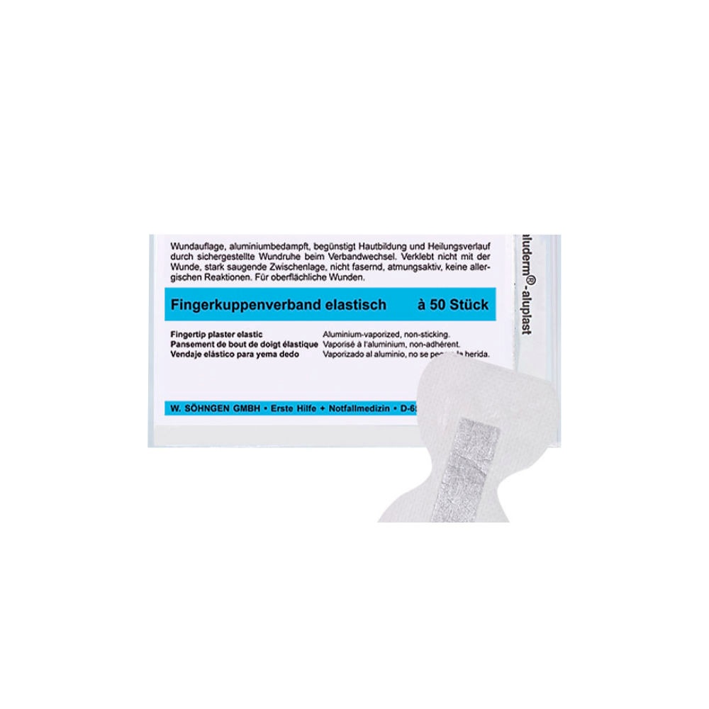 [SÖH 1009185] Aluderm-aluplast Fingerkuppenverband Elastisch ca. 4,3 x 7,2 cm (50 Stck.)