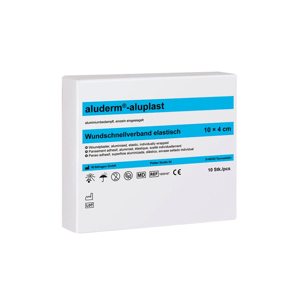 [SÖH 1009187] Aluderm-aluplast Wundpflaster Elastisch ca. 10 x 4 cm (10 Stck.)