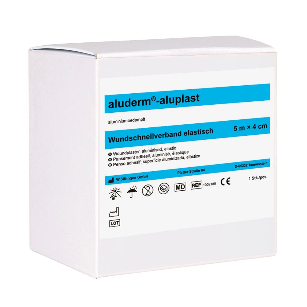 [SÖH 1009189] Aluderm-aluplast Wundpflaster Elastisch, gerollt ca. 5 m x 4 cm