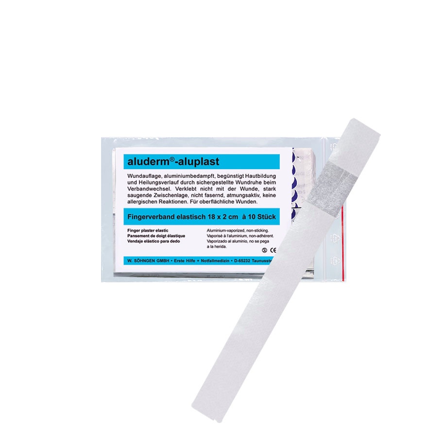 [SÖH 1009192] Aluderm-aluplast Fingerverband Elastisch ca. 18 x 2 cm (10 Stck.)