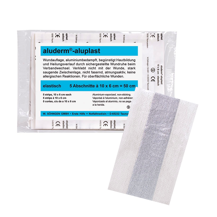 [SÖH 1009195] Aluderm-aluplast Wundpflaster Elastisch ca. 10 x 6 cm (5 Stck.)