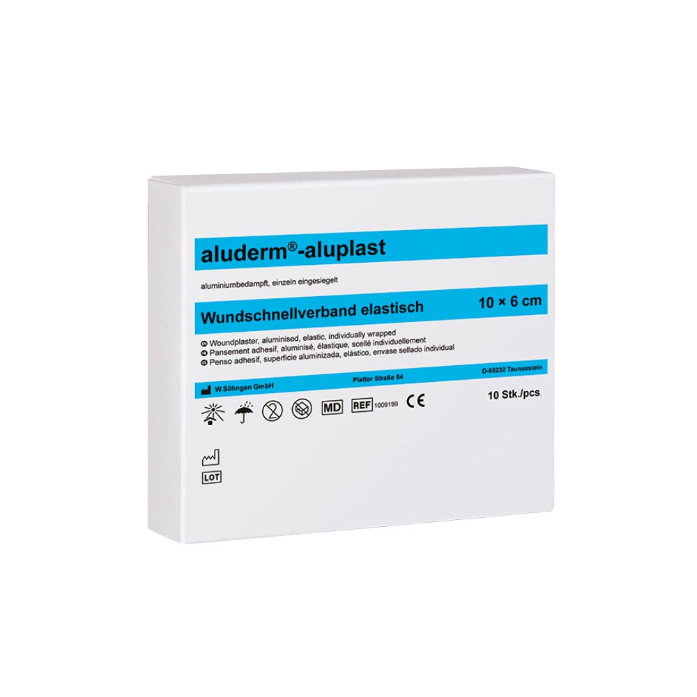 [SÖH 1009199] Aluderm-aluplast Wundpflaster Elastisch ca. 10 x 6 cm (10 Stck.)