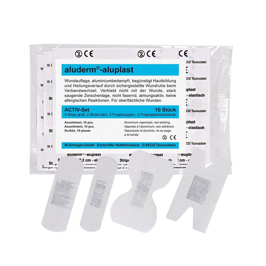 [SÖH 1009410] Aluderm-aluplast Acitv-Set Pflaster-Sortiment elastisch (10 Stck.)