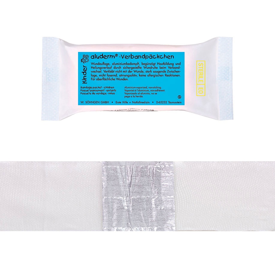 [SÖH 1050372] Aluderm Kinder Verbandpäckchen Mittel, steril ca. 2 m x 6 cm