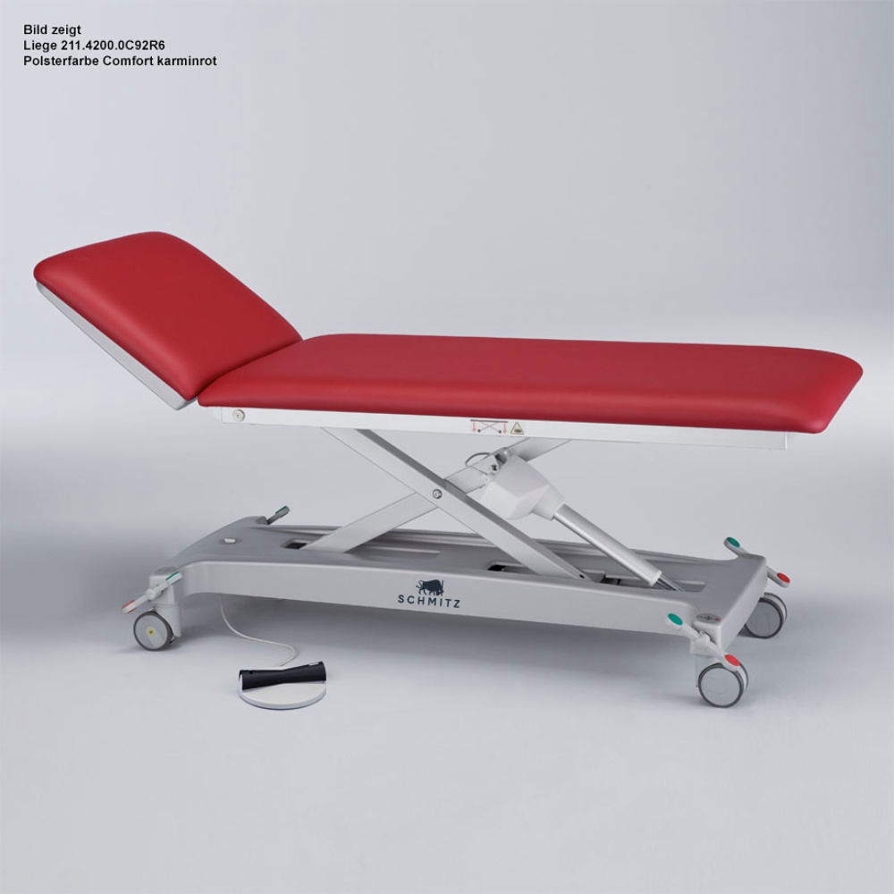 Untersuchungs- und Behandlungsliege Comfort, schiefergrau, Gestell RAL 9006