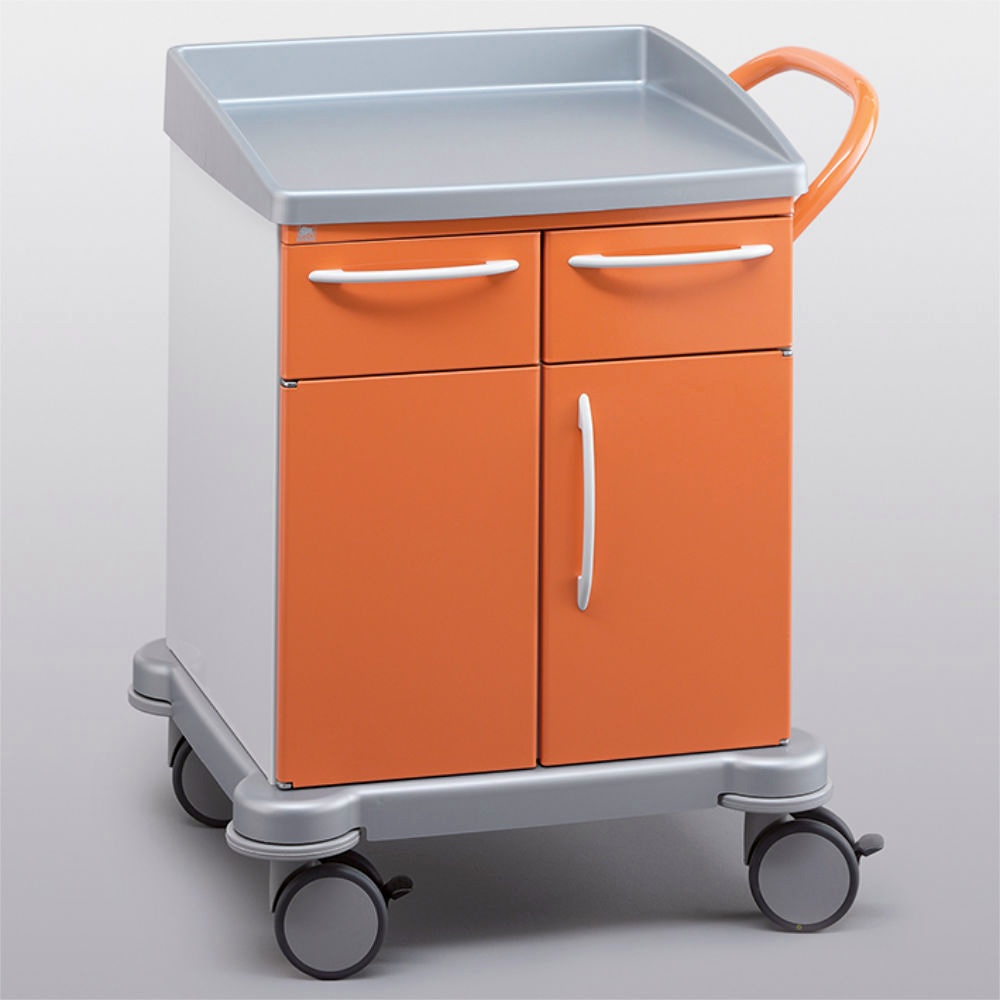 [SSW 260.0370.0] Verband- und Behandlungswagen mit 2 Schubladen Typ 3D und 2 Flügeltüren