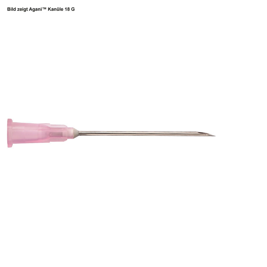 Agani Blutentnahmekanülen 18 G x 1 1/2'' 1,20 x 38 mm, rosa (100 Stck.)